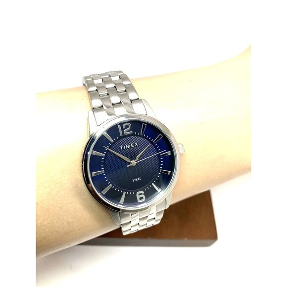 Timex Men's Watch TW2T59800 Quartz Blue Dial Silver Tone Stainless Steel 40mm - Picture 11 of 14